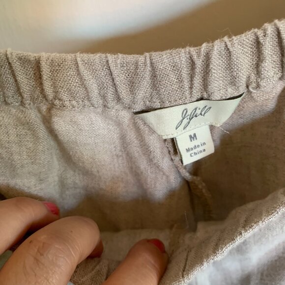 J.Jill 100% Linen Pull On Elastic Wide Leg Pants M Boxy Pockets Beach Lagenlook - Picture 3 of 5